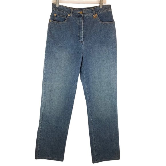 St. John Sport Denim - St. John Sport Womens High Rise Straight Jeans Size 10. Blue Stretch. Marie Gray